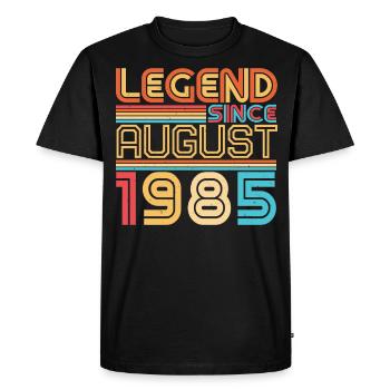 Vœux d’anniversaire pour août 1985 - T-shirt Premium bio Homme - noir - Devant - Nico (187cm)