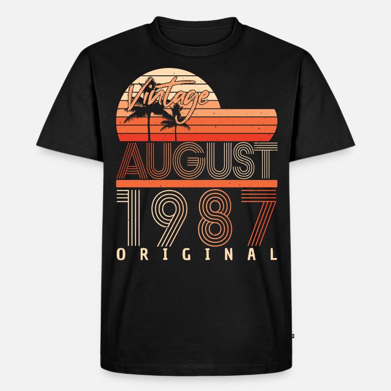August 1987 Geschenkidee - Männer Premium Bio T-Shirt - Schwarz