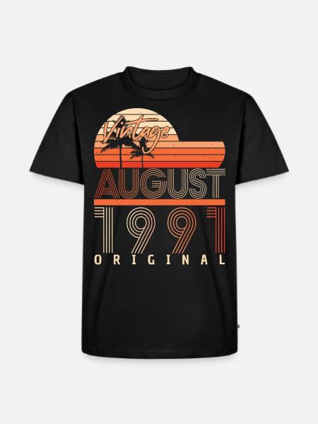 August 1991 Gift idea - Men's Premium Organic T-Shirt - black