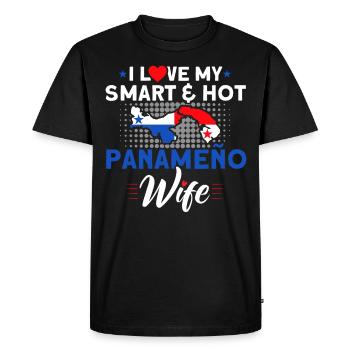 Hot Panameno Woman Panama Souvenir - Men's Premium Organic T-Shirt - black - Front - Nico (187cm)