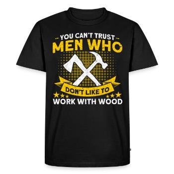 Working with wood carpenter - Men's Premium Organic T-Shirt - black - Front - Nico (187cm)