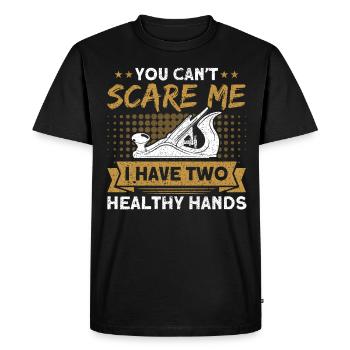 Two healthy hands carpenter - Men's Premium Organic T-Shirt - black - Front - Nico (187cm)