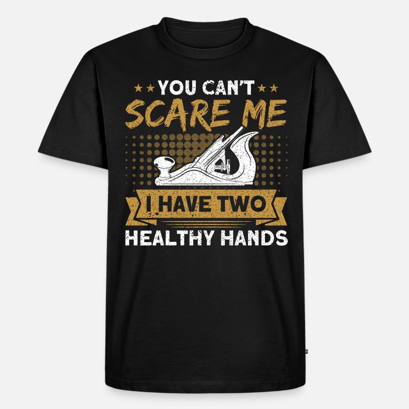 Zwei gesunde Hände Zimmerer - Männer Premium Bio T-Shirt - Schwarz