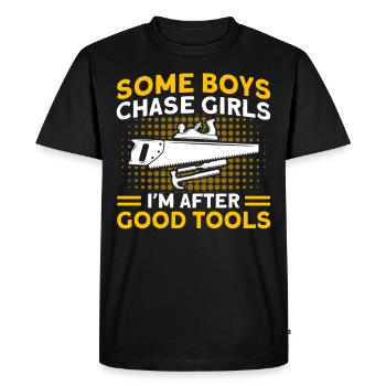 I'm looking for good tools carpenters - Men's Premium Organic T-Shirt - black - Front - Nico (187cm)