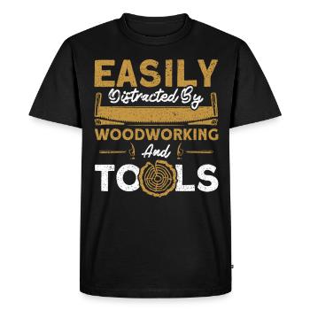 Menuiserie et outillage Menuisier - T-shirt Premium bio Homme - noir - Devant - Nico (187cm)