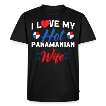 Hot Panamanian Wife Panama Souvenir - Men's Premium Organic T-Shirt - black - Front - Nico (187cm)