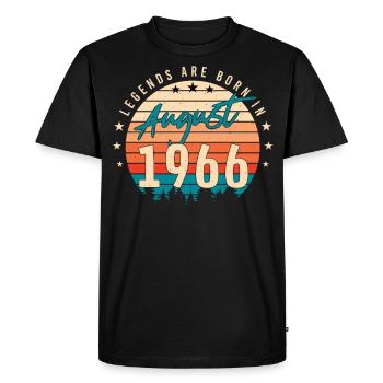 Vintage 1966 in August - Men's Premium Organic T-Shirt - black - Front - Nico (187cm)