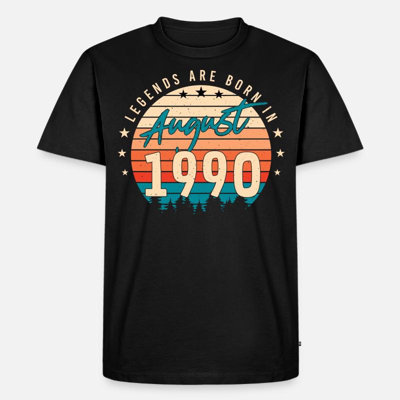 1990 August Geschenkidee - Männer Premium Bio T-Shirt - Schwarz