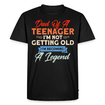 Père d’un adolescent qui devient une légende - T-shirt Premium bio Homme - noir - Devant - Nico (187cm)