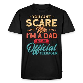 Père d’une famille d’adolescents officielle - T-shirt Premium bio Homme - noir - Devant - Nico (187cm)