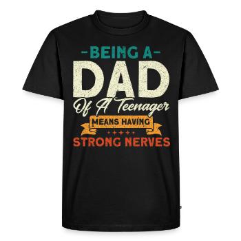 Père d’un adolescent Famille de nerfs forts - T-shirt Premium bio Homme - noir - Devant - Nico (187cm)