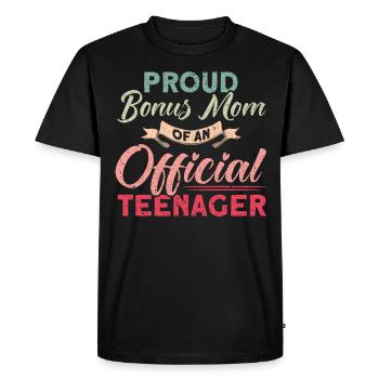 Mère bonus d’une famille d’adolescents officielle - T-shirt Premium bio Homme - noir - Devant - Nico (187cm)