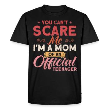 Mère d’une famille officielle d’adolescents - T-shirt Premium bio Homme - noir - Devant - Nico (187cm)