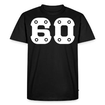60 ans Numéro 60 anniversaire - T-shirt Premium bio Homme - noir - Devant - Nico (187cm)