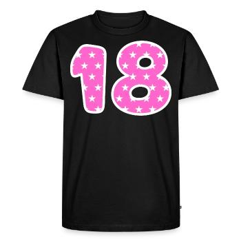 Numéro 18 - T-shirt Premium bio Homme - noir - Devant - Nico (187cm)