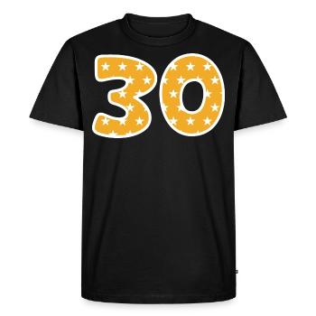 Number 30 - Men's Premium Organic T-Shirt - black - Front - Nico (187cm)