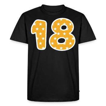Numéro 18 - T-shirt Premium bio Homme - noir - Devant - Nico (187cm)