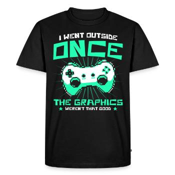 Gambling Gamer Retro Gamer Video Games Gift - Men's Premium Organic T-Shirt - black - Front - Nico (187cm)