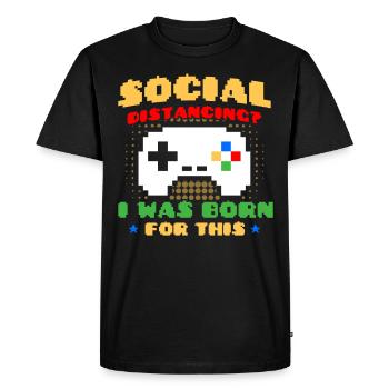 Gambling Gamer Retro Gamer Video Games Gift - Men's Premium Organic T-Shirt - black - Front - Nico (187cm)