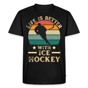 Jouer au hockey sur glace pour les amateurs de hockey sur glace vintage - T-shirt Premium bio Homme - noir - Devant - Nico (187cm)