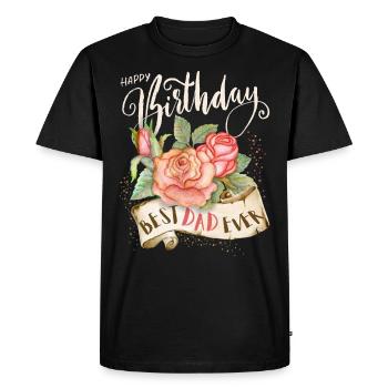 Joyeux anniversaire, Anniversaire Papa-Papa, Papa-Papa - T-shirt Premium bio Homme - noir - Devant - Nico (187cm)