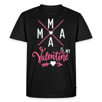 Mama-Is-My-Valentine, Mom-Is-My-Valentine - Men's Premium Organic T-Shirt - black - Front - Nico (187cm)