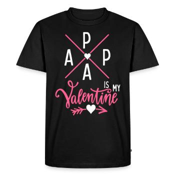 Papa-est-mon-Valentin, papa-est-mon-Valentin - T-shirt Premium bio Homme - noir - Devant - Nico (187cm)