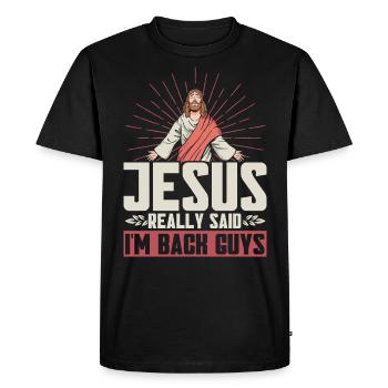 Jésus Bible Église religieuse chrétienne Don - T-shirt Premium bio Homme - noir - Devant - Nico (187cm)