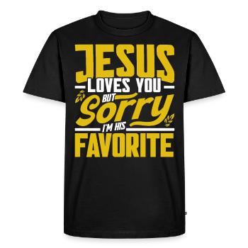 Jésus Bible Église religieuse chrétienne Don - T-shirt Premium bio Homme - noir - Devant - Nico (187cm)