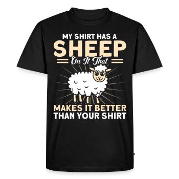 Élevage de moutons Élevage Élevage Mouton Cadeau - T-shirt Premium bio Homme - noir - Devant - Nico (187cm)