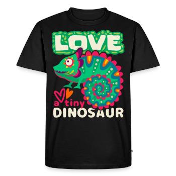Caméléon, dicton drôle, petit dinosaure - T-shirt Premium bio Homme - noir - Devant - Nico (187cm)
