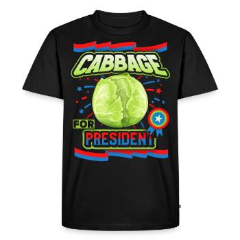 Chou, dicton drôle, Chou-pour-président - T-shirt Premium bio Homme - noir - Devant - Nico (187cm)