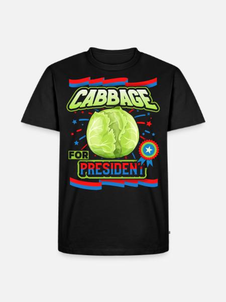 Cabbage, funny saying, Cabbage-For-President - Men's Premium Organic T-Shirt - black