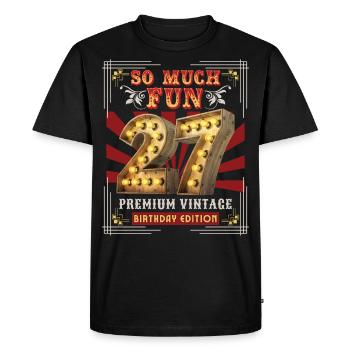 27th birthday 27 years Vintage-Retro Fun-Birthday - Men's Premium Organic T-Shirt - black - Front - Nico (187cm)