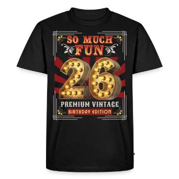 26ème anniversaire 26 ans Vintage-Retro Fun-Birthday - T-shirt Premium bio Homme - noir - Devant - Nico (187cm)