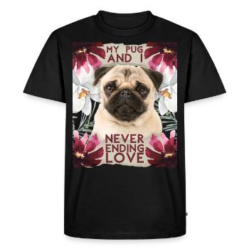 Pug dog, Pug-Dog funny saying - Men's Premium Organic T-Shirt - black - Front - Nico (187cm)
