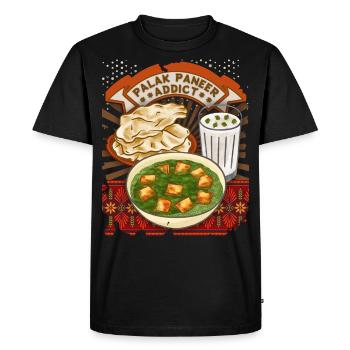 Palak Paneer, cuisine indienne, cuisine indienne - T-shirt Premium bio Homme - noir - Devant - Nico (187cm)