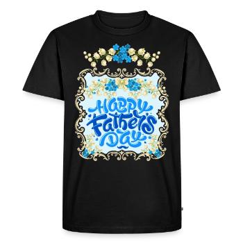 Fête des Pères, Bonne Fête des Pères Vintage Muguet - T-shirt Premium bio Homme - noir - Devant - Nico (187cm)