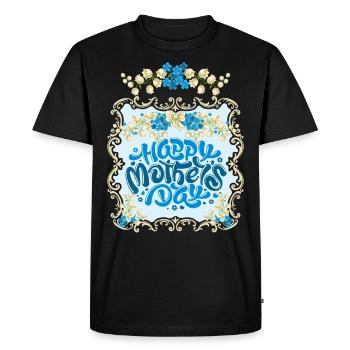 Fête des mères, fête des mères, muguet vintage - T-shirt Premium bio Homme - noir - Devant - Nico (187cm)