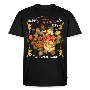 Bonne fête des pères, fête des pères avec des roses vintage - T-shirt Premium bio Homme - noir - Devant - Nico (187cm)