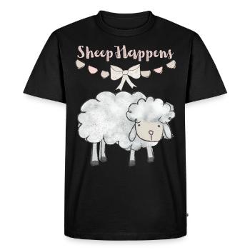Mouton mouton drôle en disant morsures de mouton, jeu de mots - T-shirt Premium bio Homme - noir - Devant - Nico (187cm)