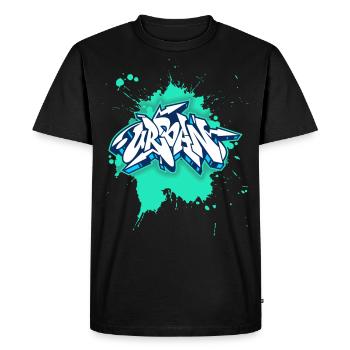 Graffiti urbain, style grunge, graffiti grunge - T-shirt Premium bio Homme - noir - Devant - Nico (187cm)