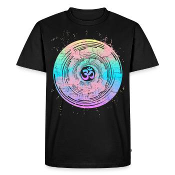 Om symbole Om signe, mandala om, yoga yogi - T-shirt Premium bio Homme - noir - Devant - Nico (187cm)