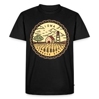 Iowa, Hawkeye State, USA - Men's Premium Organic T-Shirt - black - Front - Nico (187cm)