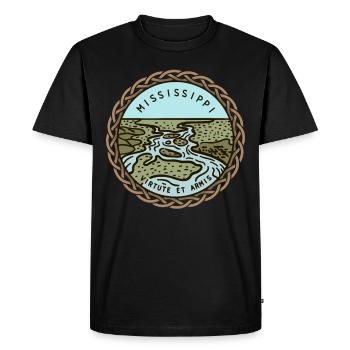 Mississippi, États-Unis - T-shirt Premium bio Homme - noir - Devant - Nico (187cm)