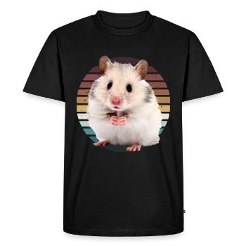 Hamster - Men's Premium Organic T-Shirt - black - Front - Nico (187cm)