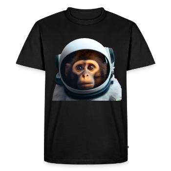 Singe Astronaute - T-shirt Premium bio Homme - noir - Devant - Nico (187cm)