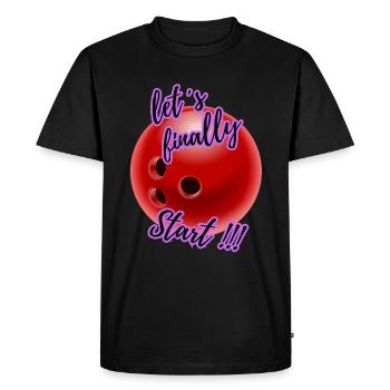 Commençons enfin Bowling 6 - T-shirt Premium bio Homme - noir - Devant - Nico (187cm)