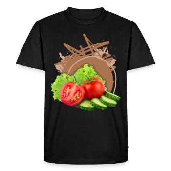Mixed salad with tomatoes vegetables vegan design - Men's Premium Organic T-Shirt - black - Front - Nico (187cm)