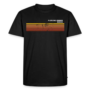 Retro Playa Del Carmen Mexico Vintage Vacation - Men's Premium Organic T-Shirt - black - Front - Nico (187cm)